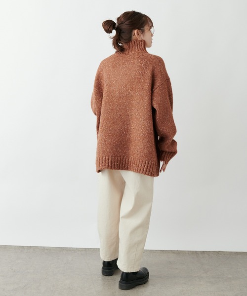 PUAL CE CIN（ピュアルセシン）の「ネップニットハイネックプルオーバー（ニット/セーター・レディース・ブラウン/ブルー/グレー・FREE）」の17枚目の写真