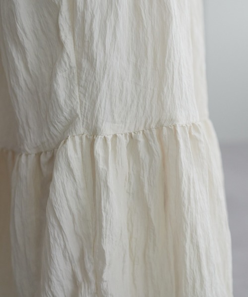 DISCOAT（ディスコート）の「【サイズ展開あり】サテンワッシャーボリュームティアードスカート《WEB限定》（スカート・レディース・ホワイト/ブラック/オフホワイト・FREE/MT/SP）」の8枚目の写真