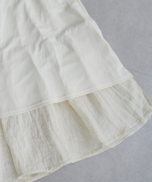 DISCOAT（ディスコート）の「【サイズ展開あり】サテンワッシャーボリュームティアードスカート《WEB限定》（スカート・レディース・ホワイト/ブラック/オフホワイト・FREE/MT/SP）」の9枚目の写真