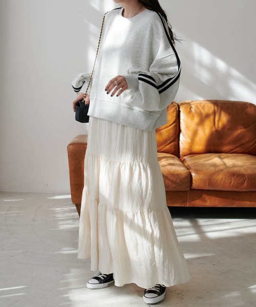 DISCOAT（ディスコート）の「【サイズ展開あり】サテンワッシャーボリュームティアードスカート《WEB限定》（スカート・レディース・ホワイト/ブラック/オフホワイト・FREE/MT/SP）」の22枚目の写真