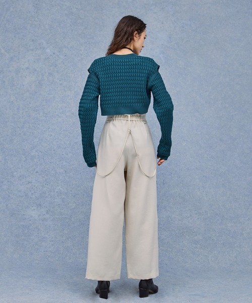 PUBLIC TOKYO（パブリックトウキョウ）の「【洗える】アームスリットリブショートカーディガン/ボレロ（カーディガン/ボレロ・レディース・ブルー/ブラック・FREE）」の14枚目の写真