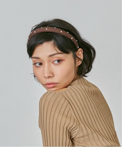 Chapeau d' O（シャポードオー）の「Chapeau d' O  Thin Stone Headband（カチューシャ・レディース・グリーン/ブラウン/ブラック・FREE）」の21枚目の写真