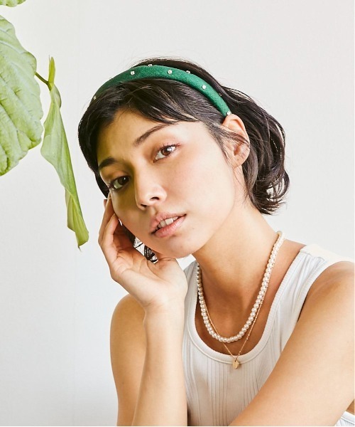 Chapeau d' O（シャポードオー）の「Chapeau d' O  Thin Stone Headband（カチューシャ・レディース・グリーン/ブラウン/ブラック・FREE）」の22枚目の写真