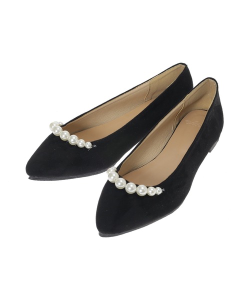 Edit Sheen（エディットシーン）の「ラインパールフラットシューズ（パンプス・レディース・ブラック/グレイッシュベージュ・21.5cm/22.0cm/22.5cm/23.0cm/23.5cm/24.0cm/24.5cm）」の7枚目の写真