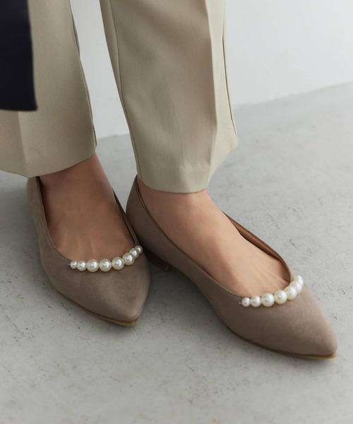 一度のみ着用！美品chay パールバックベルトフラットシューズ 一度のみ着用！美品chay パールバックベルトフラットシューズ