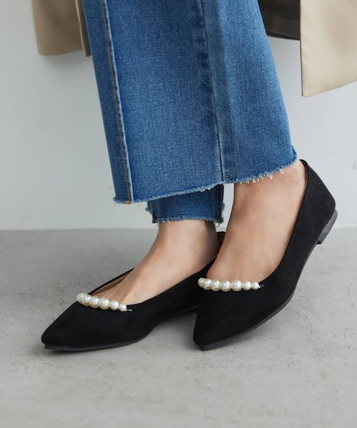 Edit Sheen（エディットシーン）の「ラインパールフラットシューズ（パンプス・レディース・ブラック/グレイッシュベージュ・21.5cm/22.0cm/22.5cm/23.0cm/23.5cm/24.0cm/24.5cm）」の13枚目の写真