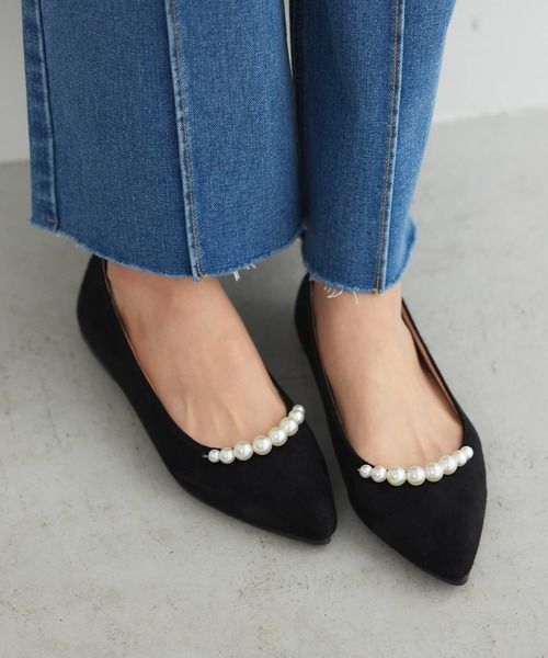 Edit Sheen（エディットシーン）の「ラインパールフラットシューズ（パンプス・レディース・ブラック/グレイッシュベージュ・21.5cm/22.0cm/22.5cm/23.0cm/23.5cm/24.0cm/24.5cm）」の15枚目の写真
