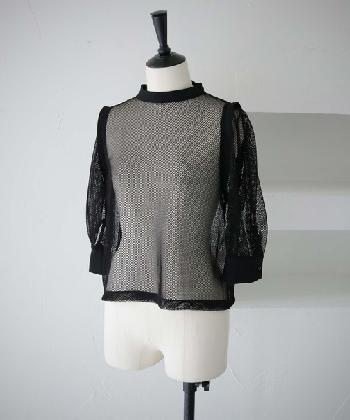 cheriella（シェリエラ）の「【cheriella】WEB限定メッシュブラウス（シャツ/ブラウス・レディース・ブラック/オフホワイト・M）」の10枚目の写真