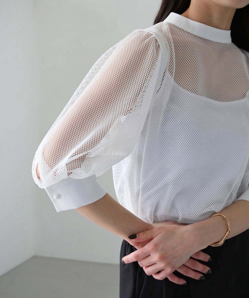 cheriella（シェリエラ）の「【cheriella】WEB限定メッシュブラウス（シャツ/ブラウス・レディース・ブラック/オフホワイト・M）」の20枚目の写真