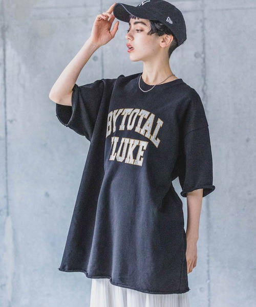 PAGEBOY（ページボーイ）の「パウダーカレッジミニウラケ（Tシャツ/カットソー・レディース・オートミール/ターコイズブルー/ブラック・FREE）」の2枚目の写真