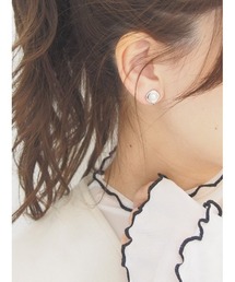 【ニッケルフリー】メタル×パールイヤリング 日本製