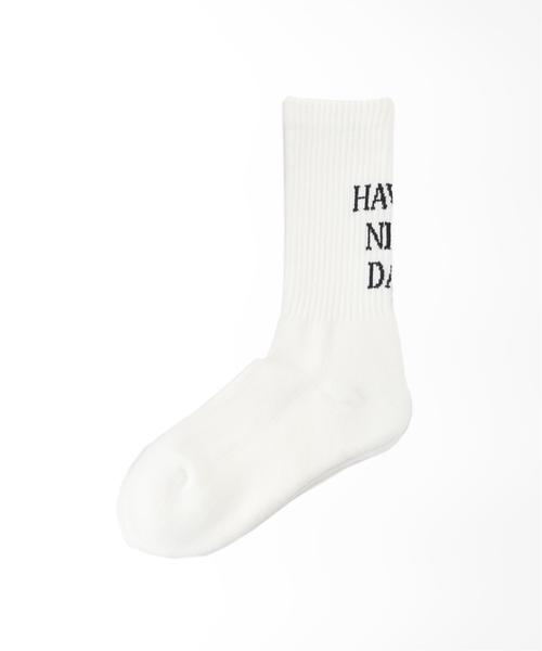 FRAMeWORK（フレームワーク）の「≪追加≫【Gloria Cords/グロリアコード】Have a nice day リブソックス2（ソックス/靴下・レディース・ブラック・FREE）」の3枚目の写真