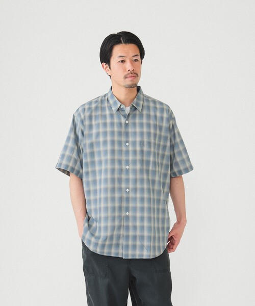 BEAMS(ビームス)の「BEAMS / オンブレチェック イージー シャツ(シャツ/ブラウス・メンズ・グレー/ブルー・S/M/L/XL)」の2枚目の写真