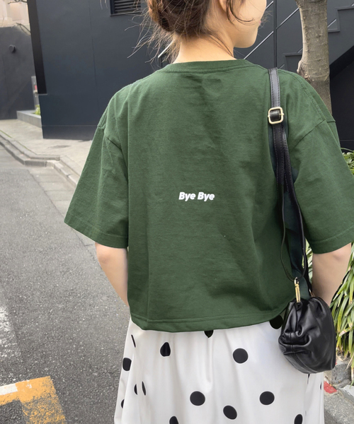 FUNG（ファング）の「【FUNG*Spick & Span】Cropped Tee（Tシャツ/カットソー・レディース・ベージュ/グリーン/ホワイト・MEDIUM）」の3枚目の写真