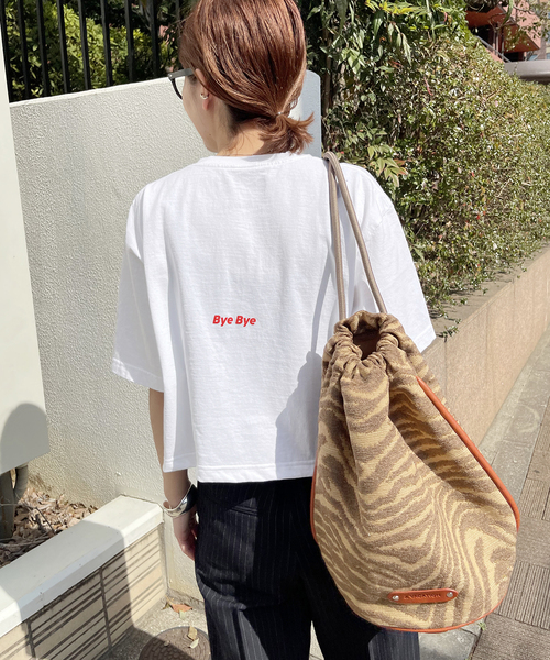 FUNG（ファング）の「【FUNG*Spick & Span】Cropped Tee（Tシャツ/カットソー・レディース・ベージュ/グリーン/ホワイト・MEDIUM）」の4枚目の写真