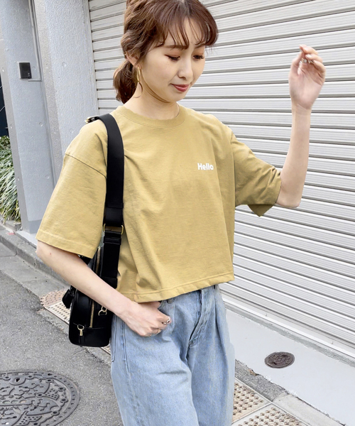 FUNG（ファング）の「【FUNG*Spick & Span】Cropped Tee（Tシャツ/カットソー・レディース・ベージュ/グリーン/ホワイト・MEDIUM）」の5枚目の写真