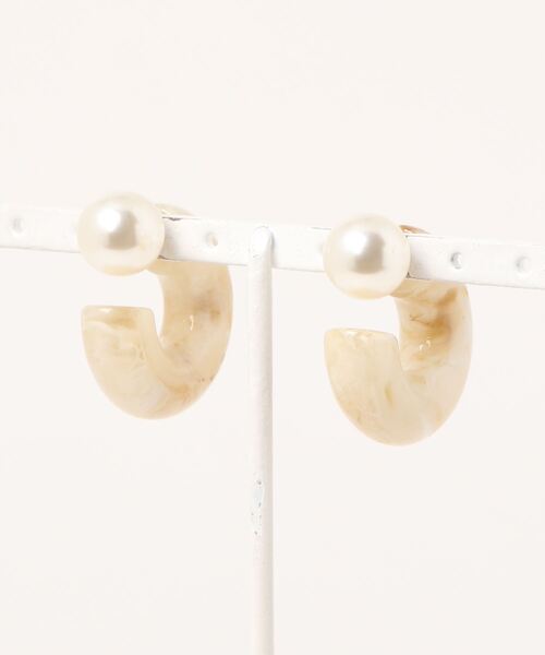 FOREVER 21(フォーエバー トゥエンティーワン)の「マーブルリングピアス(ピアス(両耳用)・レディース・グレー系その他/ブラウン/オフホワイト・FREE)」の4枚目の写真