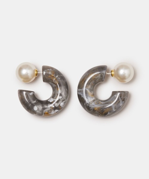 FOREVER 21(フォーエバー トゥエンティーワン)の「マーブルリングピアス(ピアス(両耳用)・レディース・グレー系その他/ブラウン/オフホワイト・FREE)」の3枚目の写真