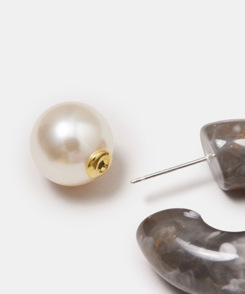 FOREVER 21(フォーエバー トゥエンティーワン)の「マーブルリングピアス(ピアス(両耳用)・レディース・グレー系その他/ブラウン/オフホワイト・FREE)」の8枚目の写真