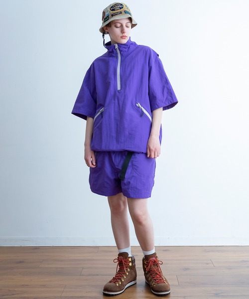 Universal Style Wear(ユニバーサルスタイルウェア)の「Universal Style Wear ハーフジップ スタンド アノラック(その他トップス・メンズ・ブラック/パープル/オフホワイト/グリーン・LARGE/MEDIUM/X-LARGE)」の11枚目の写真