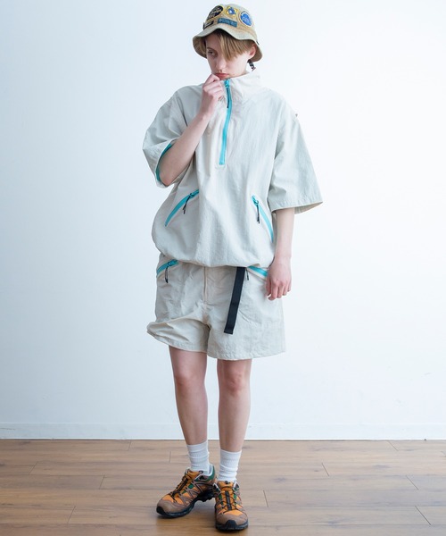 Universal Style Wear(ユニバーサルスタイルウェア)の「Universal Style Wear ハーフジップ スタンド アノラック(その他トップス・メンズ・ブラック/パープル/オフホワイト/グリーン・LARGE/MEDIUM/X-LARGE)」の7枚目の写真