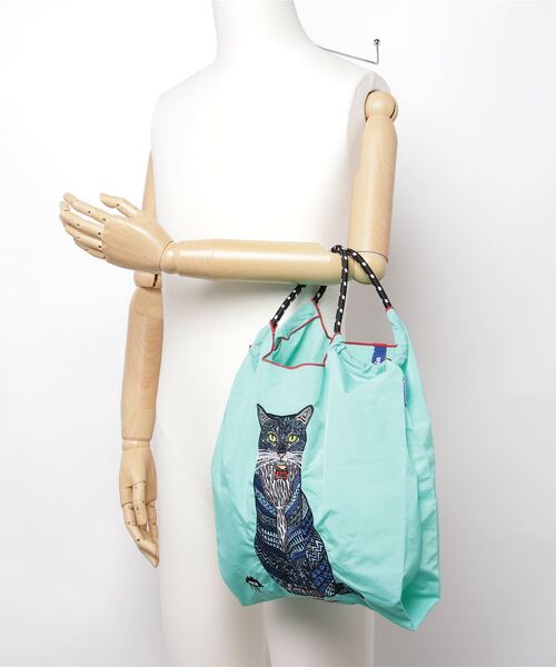 B'2nd（ビーセカンド）の「Ball&Chain(ボールアンドチェーン) MULGA NEKO/Mサイズ　刺繍ショッピングバッグ（トートバッグ・レディース・ブルー系その他3・F）」の5枚目の写真