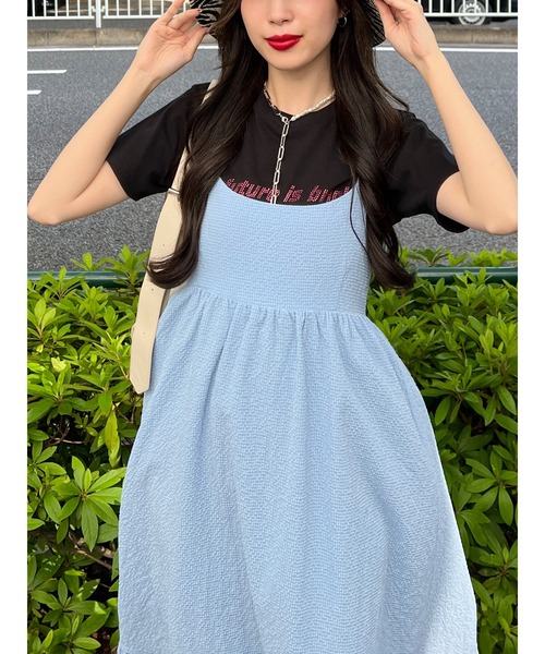 jouetie（ジュエティ）の「レイヤードキャミワンピース【セットアイテム】（ワンピース・レディース・ブラック/ブルー/アイボリー・MEDIUM）」の9枚目の写真