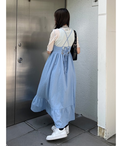 jouetie（ジュエティ）の「レイヤードキャミワンピース【セットアイテム】（ワンピース・レディース・ブラック/ブルー/アイボリー・MEDIUM）」の12枚目の写真