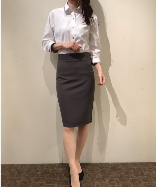 TOKYO SHIRTS(トウキョウシャツ)の「透け防止 形態安定ノーアイロン ワイド 七分袖ビジネスワイシャツ(ビジネスシャツ・レディース・ホワイト・S/M/L/LL/XL)」の11枚目の写真