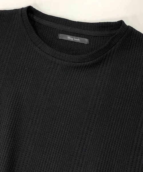 Bling Leads（ブリングリーズ）の「ランダムストライプ ワッフル / クルーネック サーマルTシャツ（Tシャツ/カットソー・メンズ・ブラック/グレー/ホワイト・M/L）」の8枚目の写真