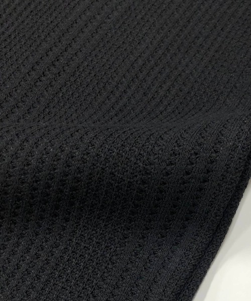 Bling Leads（ブリングリーズ）の「ランダムストライプ ワッフル / クルーネック サーマルTシャツ（Tシャツ/カットソー・メンズ・ブラック/グレー/ホワイト・M/L）」の13枚目の写真