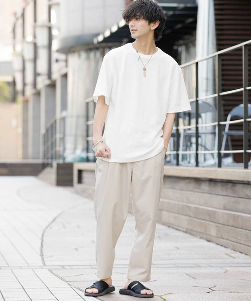 Bling Leads（ブリングリーズ）の「ランダムストライプ ワッフル / クルーネック サーマルTシャツ（Tシャツ/カットソー・メンズ・ブラック/グレー/ホワイト・M/L）」の15枚目の写真