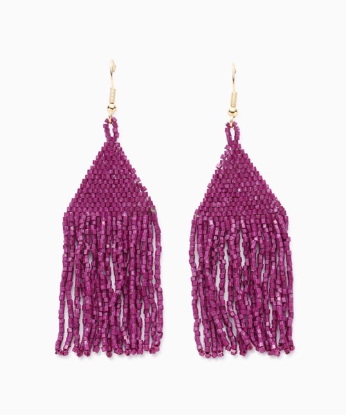 ROSE BUD(ローズバッド)の「(Ink+Alloy)ビーズフリンジピアス(ピアス(両耳用)・レディース・ピンク/ブルー/ゴールド・FREE)」の1枚目の写真