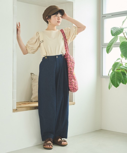 Crisp（クリスプ）の「パフスリーブTシャツ（Tシャツ/カットソー・レディース・アイボリー/ベージュ/ブラック・FREE）」の4枚目の写真