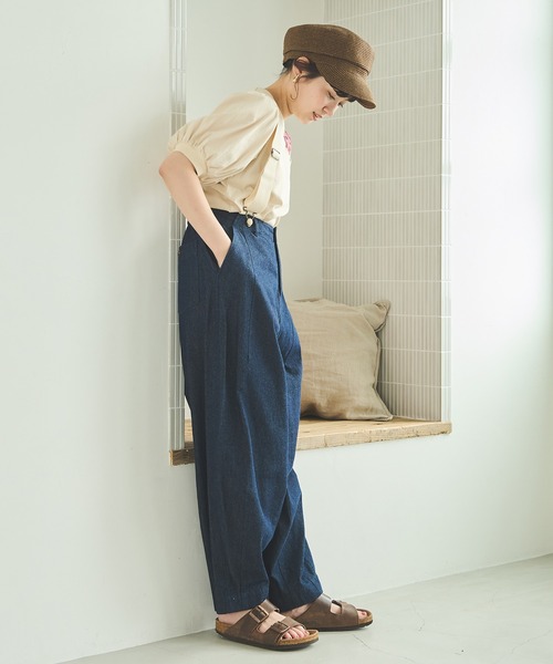 Crisp（クリスプ）の「パフスリーブTシャツ（Tシャツ/カットソー・レディース・アイボリー/ベージュ/ブラック・FREE）」の7枚目の写真