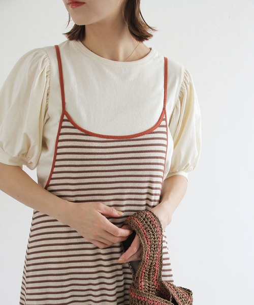 Crisp（クリスプ）の「パフスリーブTシャツ（Tシャツ/カットソー・レディース・アイボリー/ベージュ/ブラック・FREE）」の22枚目の写真