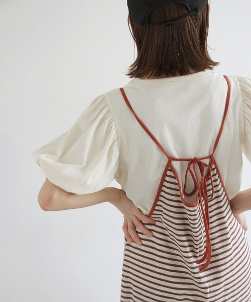 Crisp（クリスプ）の「パフスリーブTシャツ（Tシャツ/カットソー・レディース・アイボリー/ベージュ/ブラック・FREE）」の19枚目の写真