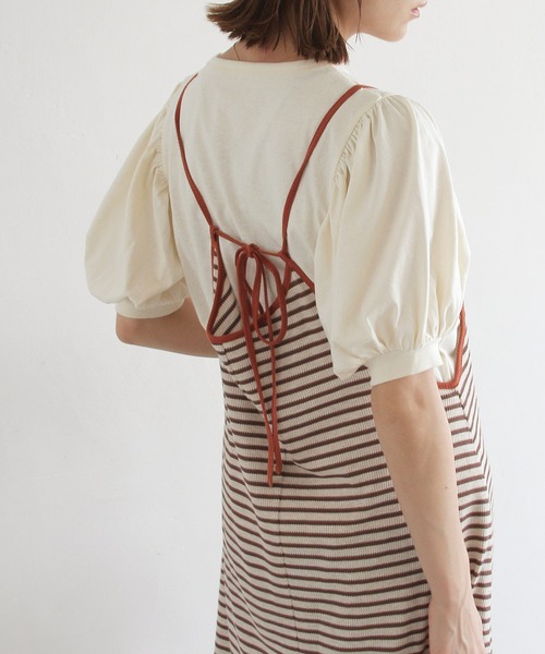 Crisp（クリスプ）の「パフスリーブTシャツ（Tシャツ/カットソー・レディース・アイボリー/ベージュ/ブラック・FREE）」の5枚目の写真