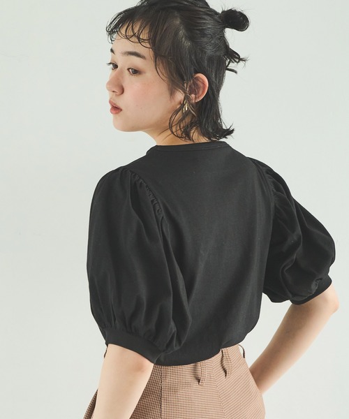 Crisp（クリスプ）の「パフスリーブTシャツ（Tシャツ/カットソー・レディース・アイボリー/ベージュ/ブラック・FREE）」の11枚目の写真