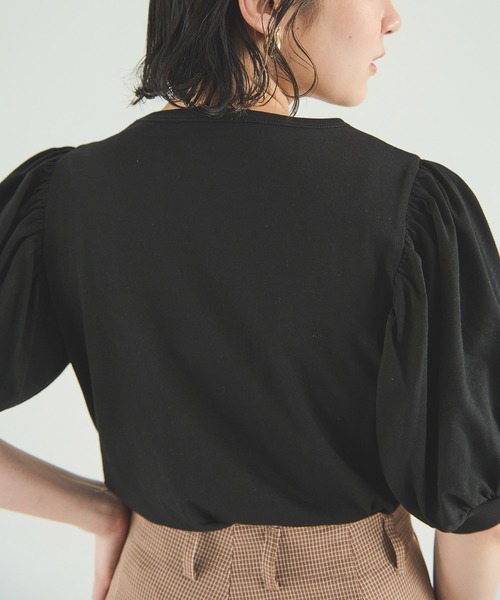 Crisp（クリスプ）の「パフスリーブTシャツ（Tシャツ/カットソー・レディース・アイボリー/ベージュ/ブラック・FREE）」の20枚目の写真