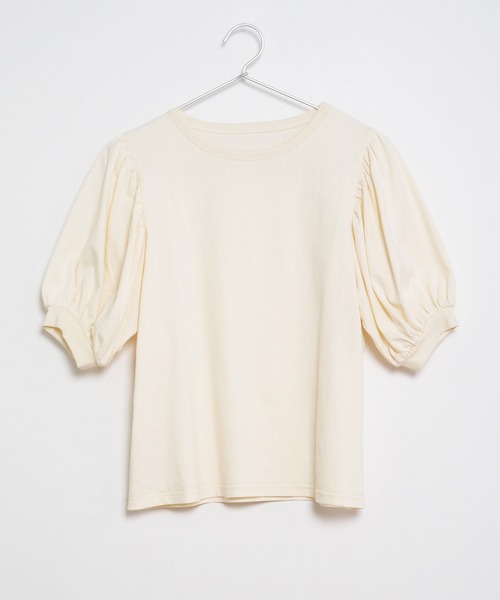 Crisp（クリスプ）の「パフスリーブTシャツ（Tシャツ/カットソー・レディース・アイボリー/ベージュ/ブラック・FREE）」の9枚目の写真