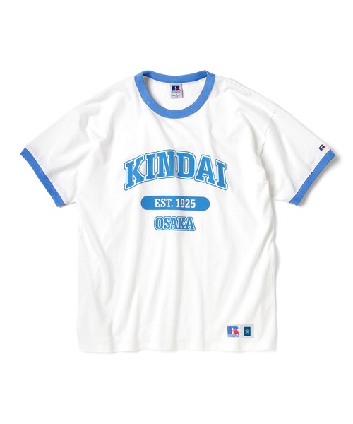 Russell Athletic(ラッセルアスレティック)の「【KINDAI UNIVERSITY】カレッジロゴTシャツB(Tシャツ/カットソー・メンズ・ホワイト/ブルー・XL/S/M/L)」の1枚目の写真
