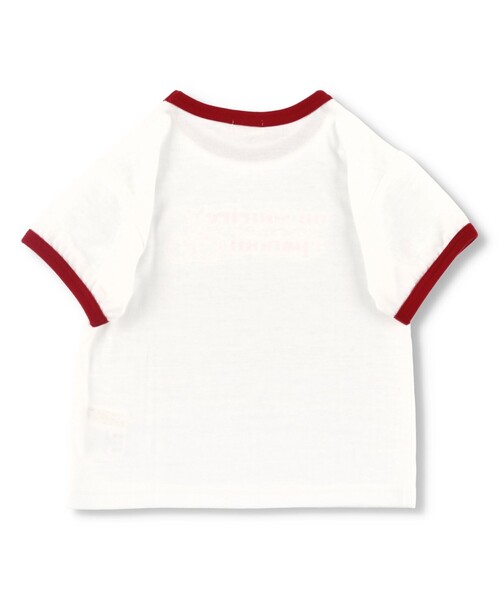 BRANSHES（ブランシェス）の「半袖リンガーTシャツ（Tシャツ/カットソー・キッズ・ネイビー/オフホワイト/ベージュ・130/90/100/110/120/150/140）」の4枚目の写真