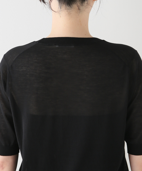 ドゥーズィエムクラス Sheer ハーフスリーブ プルオーバー 半袖ニット