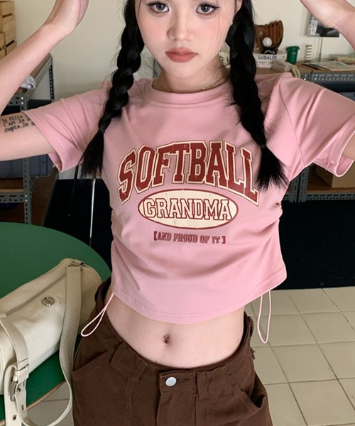 LYEON(リヨン)の「サイドシャーリングロゴTシャツ(Tシャツ/カットソー・レディース・ピンク/ベージュ/ホワイト/チャコールグレー・FREE)」の18枚目の写真