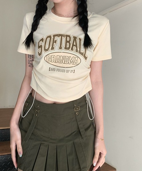 LYEON(リヨン)の「サイドシャーリングロゴTシャツ(Tシャツ/カットソー・レディース・ピンク/ベージュ/ホワイト/チャコールグレー・FREE)」の21枚目の写真