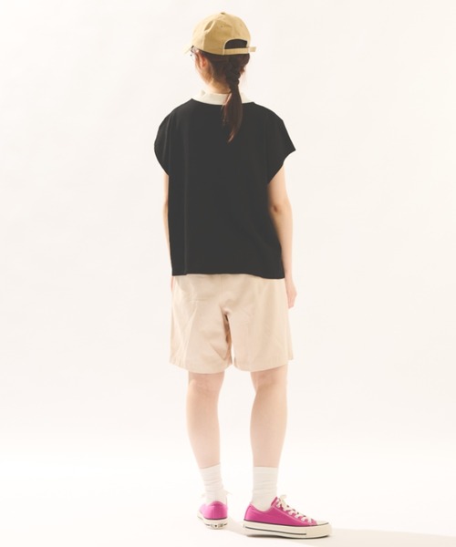 MERLOT（メルロー）の「配色ニットポロトップス（ポロシャツ・レディース・ブラック/ナチュラル・FREE）」の18枚目の写真