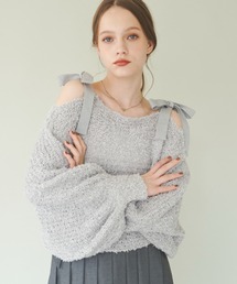 idem | tape yarn 2way knit cardigan/2wayニットボレロカーディガン(ニット/セーター)