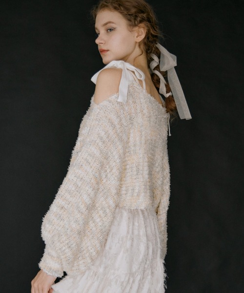 idem（イデム）の「tape yarn 2way knit cardigan/2wayニットボレロカーディガン（ニット/セーター・レディース・その他/グレー・FREE）」の10枚目の写真