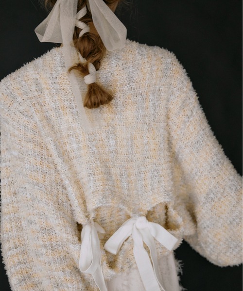 idem（イデム）の「tape yarn 2way knit cardigan/2wayニットボレロカーディガン（ニット/セーター・レディース・その他/グレー・FREE）」の12枚目の写真